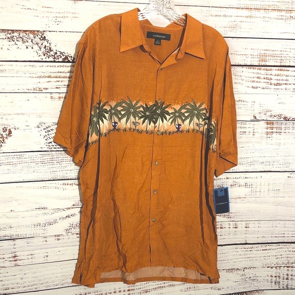 croft & barrow Other - Croft&Barrow Men's burnt orange Hawaiian short sleeve button down shirt LG NWT